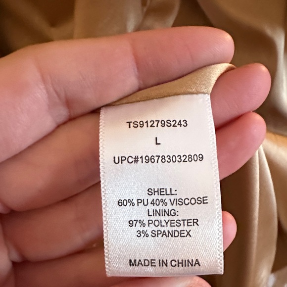 Tart Collections Camel Faux Leather blazer Jacket - Picture 6 of 12